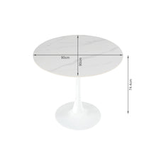 Load image into Gallery viewer, Tulesso Round Dining Table 90x75cm - Snow White