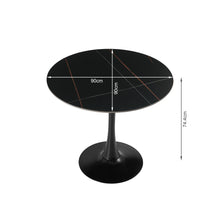 Load image into Gallery viewer, Tulesso Round Dining Table 90x75cm - Golden Black