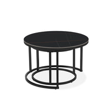 Load image into Gallery viewer, Aurelo 2pc Ceramic Coffee Table Side Table Set - Golden Black