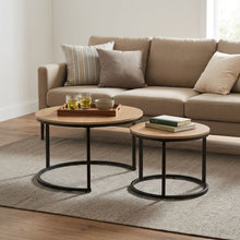 Load image into Gallery viewer, Aurelo 2pc Coffee Table Side Table Set - Oak