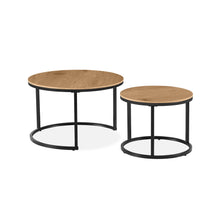 Load image into Gallery viewer, Aurelo 2pc Coffee Table Side Table Set - Oak