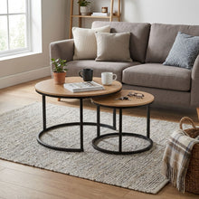Load image into Gallery viewer, Aurelo 2pc Coffee Table Side Table Set - Oak