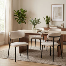 Load image into Gallery viewer, Curvano Fabric Dining Chair Set Of 4 - Beige
