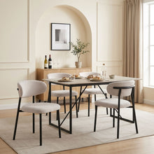 Load image into Gallery viewer, Curvano Teddy Fabric Dining Chair Set Of 4 - Beige