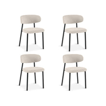 Load image into Gallery viewer, Curvano Teddy Fabric Dining Chair Set Of 4 - Beige