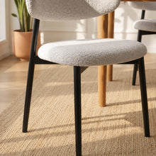 Load image into Gallery viewer, Curvano Teddy Fabric Dining Chair Set Of 4 - Beige