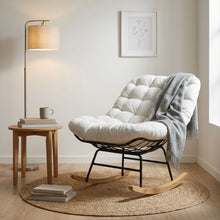 Load image into Gallery viewer, Naro Linen Rocking ArmChair - Beige