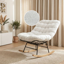 Load image into Gallery viewer, Naro Linen Rocking ArmChair - Beige