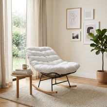 Load image into Gallery viewer, Naro Linen Rocking ArmChair - Beige