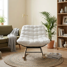 Load image into Gallery viewer, Naro Linen Rocking ArmChair - Beige