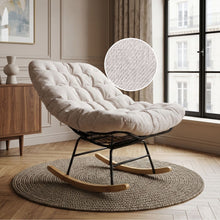 Load image into Gallery viewer, Naro Linen Rocking Armchair - Brown