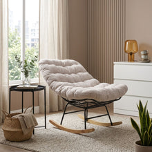 Load image into Gallery viewer, Naro Linen Rocking Armchair - Brown