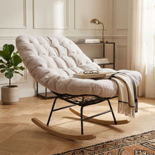 Load image into Gallery viewer, Naro Linen Rocking Armchair - Brown