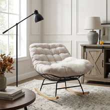 Load image into Gallery viewer, Naro Linen Rocking Armchair - Brown