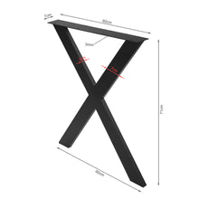 Load image into Gallery viewer, Varex X-Shape Metal Dining Table Legs 60x71cm - Set of 2