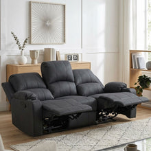 Load image into Gallery viewer, 24032-marton-manual-3-seater-recliner-sofa-black-2605083
