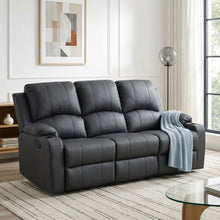 Load image into Gallery viewer, 24032-marton-manual-3-seater-recliner-sofa-black-2605082
