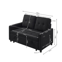 Load image into Gallery viewer, Kauri Boucle 2 Seater Sofa Bed - Black