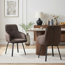 Load image into Gallery viewer, Elora Swivel Velvet Dining Chair - Set of 2 - Brown