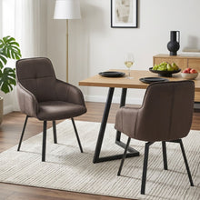 Load image into Gallery viewer, Elora Swivel Velvet Dining Chair - Set of 2 - Brown