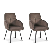 Load image into Gallery viewer, Elora Swivel Velvet Dining Chair - Set of 2 - Brown