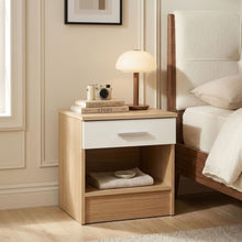 Load image into Gallery viewer, Miller Bedside Table - Light Teak + White