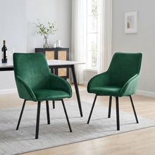 Load image into Gallery viewer, Everlow Swivel Velvet Dining Chair - Set of 2 - Green