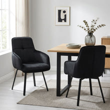 Load image into Gallery viewer, Elora Swivel Velvet Dining Chair - Set of 2 - Black