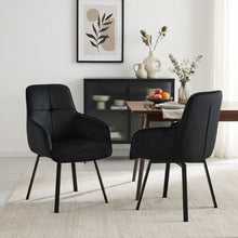 Load image into Gallery viewer, Elora Swivel Velvet Dining Chair - Set of 2 - Black