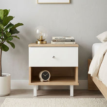 Load image into Gallery viewer, Ellis Bedside Table - Oak + White