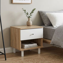 Load image into Gallery viewer, Ellis Bedside Table - Oak + White