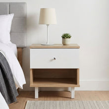 Load image into Gallery viewer, Ellis Bedside Table - Oak + White