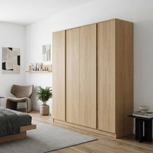 Load image into Gallery viewer, Benny 4 Door Wardrobe - Light Teak