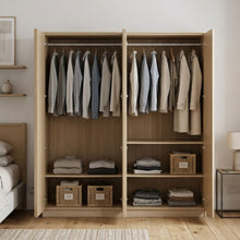 Load image into Gallery viewer, Benny 4 Door Wardrobe - Light Teak