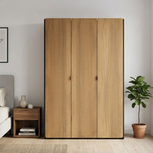 Load image into Gallery viewer, Dorian 3 Door Wardrobe - Walnut + Black