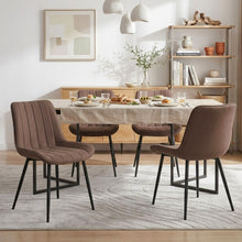 Load image into Gallery viewer, Kivo Linen Dining Chair - Set of 4 - Brown