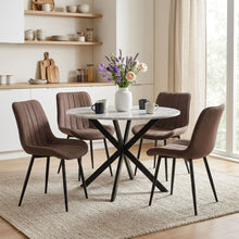 Load image into Gallery viewer, Kivo Linen Dining Chair - Set of 4 - Brown