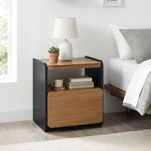 Load image into Gallery viewer, Dorian Bedside Table - Walnut + Black