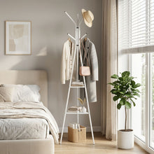 Load image into Gallery viewer, Aero Coat Rack with Storage Shelves - White