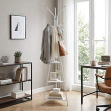 Load image into Gallery viewer, Aero Coat Rack with Storage Shelves - White