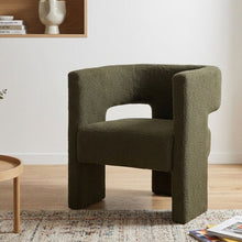 Load image into Gallery viewer, Rivo Boucle Armchair - Dark Green