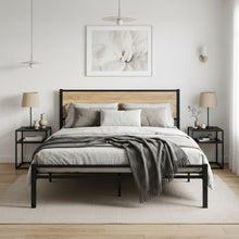 Load image into Gallery viewer, Bella Queen Bed Frame - Oak + Black