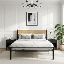 Load image into Gallery viewer, Bella Double Bed Frame - Oak + Black