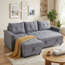 Load image into Gallery viewer, Murphy 3 Seater Sofa Bed with Storage - Dark Grey