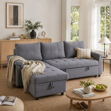 Load image into Gallery viewer, Murphy 3 Seater Sofa Bed with Storage - Dark Grey