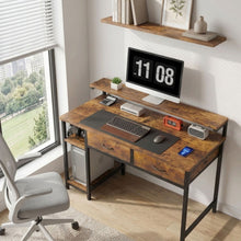 Load image into Gallery viewer, Emilio 100cm Computer Desk with 2 Drawers - Rustic Brown
