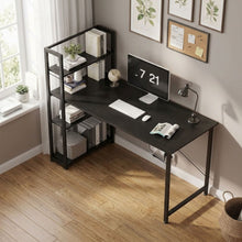 Load image into Gallery viewer, Kevin 140cm Computer Desk with Bookshelf - Black