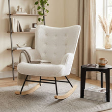 Load image into Gallery viewer, Ava Boucle Rocking Armchair - White