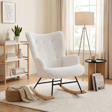 Load image into Gallery viewer, Ava Boucle Rocking Armchair - White