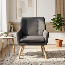 Load image into Gallery viewer, Lina Linen Armchair - Dark Grey